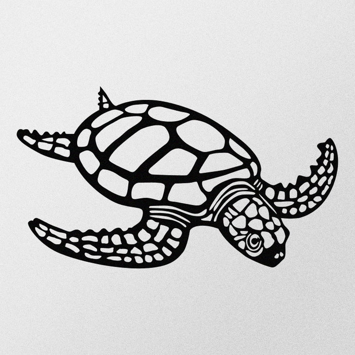 Wallity Caretta Caretta Escultura de Pared de Metal Negro Wallity Caretta Caretta Escultura de Pared de Metal Negro
